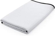 the rag company - dry me a river: premium korean microfiber waffle-weave towels for professional drying & detailing - soft, suede edges, 390gsm, 26in x 59in, white logo