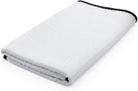 img 4 attached to The Rag Company - Dry Me A River: Premium Korean Microfiber Waffle-Weave Towels for Professional Drying & Detailing - Soft, Suede Edges, 390GSM, 26in x 59in, White