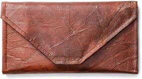 img 4 attached to Leaf Leather Envelope Clutch: 🌿 Stylish Handmade Women's Handbags & Wallets