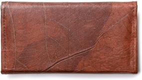 img 1 attached to Leaf Leather Envelope Clutch: 🌿 Stylish Handmade Women's Handbags & Wallets