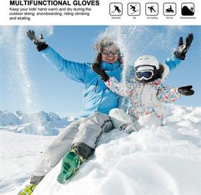 img 1 attached to Andake Waterproof Kids Mittens for Boys and Girls, 2-7 Years - Warm Winter Snow Gloves for Skiing