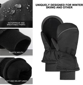 img 3 attached to Andake Waterproof Kids Mittens for Boys and Girls, 2-7 Years - Warm Winter Snow Gloves for Skiing