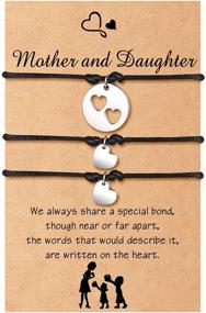 img 4 attached to Подарки на Рождество: Набор браслетов для матери и дочери - одинаковые украшения для матери и дочери, тройной набор