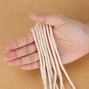 img 1 attached to 328Yards 4mm Natural Cotton Macrame Cord - Twisted 3 Strands Macrame Rope for Wall Hangings, Plant Hangers, Crafts, Gift Wrapping, and Wedding Decorations