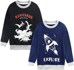 img 4 attached to ZuKoCert Sweatshirts Dinosaur Crewneck Sweatshirt Boys' Clothing