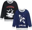 zukocert sweatshirts dinosaur crewneck sweatshirt boys' clothing logo