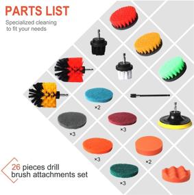 img 2 attached to BYGD 26-Piece Drill Brush Attachment Set: Effective Cleaning Brushes for Car, Grout, Tiles, Sinks, Bathtub, Bathroom, Kitchen