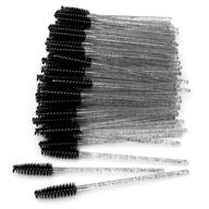 greenlife 50 pcs disposable crystal eyelash brush wands - mascara & eyebrow applicator set (crystal black) logo