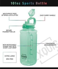 img 2 attached to 🚰 GHP Tritan Outdoor Water Bottle with Convenient Carry Handle &amp; Easy-to-Use Pop Up Straw