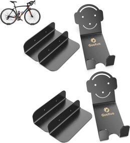 img 4 attached to Gootus Horizontal Bike Wall Mount Rack - Indoor Bicycle Storage Hanger, Cycling Wall Mounted Holder, Heavy Duty Wall Hanging Hook for Garage Apartment