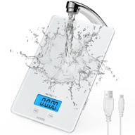 koios usb rechargeable food scale: 33lb/15kg digital kitchen scale for precise grams and oz, baking & cooking, waterproof glass, 6 weight units logo