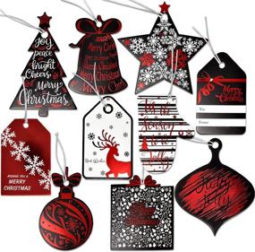 img 4 attached to Set of 120 Stylish Christmas Gift Tags with Attached Ribbons