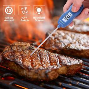 img 2 attached to 🔥 BRAPILOT FT200 Digital Meat Thermometer with Probe - Cooking Candy Thermometer for BBQ Kitchen Grill Smoker Milk - Magnetic Back, Backlit, Auto Off, Waterproof - Blue, Ideal for Meat Oil