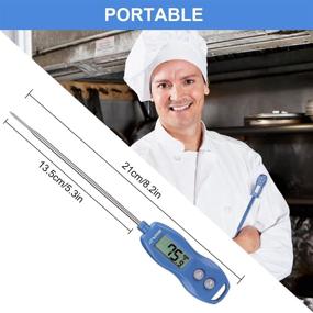 img 1 attached to 🔥 BRAPILOT FT200 Digital Meat Thermometer with Probe - Cooking Candy Thermometer for BBQ Kitchen Grill Smoker Milk - Magnetic Back, Backlit, Auto Off, Waterproof - Blue, Ideal for Meat Oil