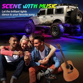 img 2 attached to AMONLY RGBW Led Rock Lights Kit with APP Control - Waterproof Multicolor Underglow Neon Light with Flashing Music Mode & Timing Function - Compatible with Jeep Off Road Car Truck ATV UTV - 12 Pods