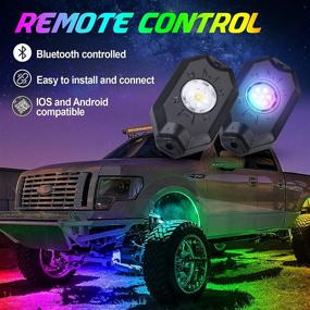 img 1 attached to AMONLY RGBW Led Rock Lights Kit with APP Control - Waterproof Multicolor Underglow Neon Light with Flashing Music Mode & Timing Function - Compatible with Jeep Off Road Car Truck ATV UTV - 12 Pods