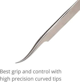 img 3 attached to 🧵 Beaditive High Precision Curved Tip Tweezers 3 Pack - Perfect Craft Tool for Sewing, Beading & DIY Crafts - Fine Curved Tips for Jewelry - Stainless Steel Hobby Tweezers