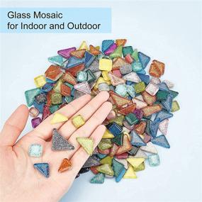 img 1 attached to 🎨 500g Irregular Glitter Crystal Mosaic Tiles Cabochons - Versatile Pieces for DIY Crafts, Plates, Picture Frames, Flowerpots, Handmade Jewelry and More by PH PandaHall