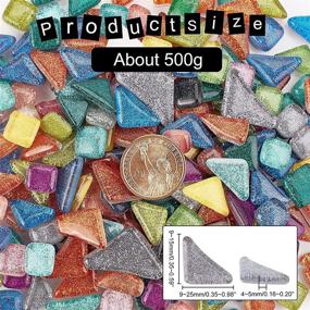 img 2 attached to 🎨 500g Irregular Glitter Crystal Mosaic Tiles Cabochons - Versatile Pieces for DIY Crafts, Plates, Picture Frames, Flowerpots, Handmade Jewelry and More by PH PandaHall