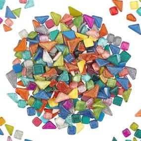 img 4 attached to 🎨 500g Irregular Glitter Crystal Mosaic Tiles Cabochons - Versatile Pieces for DIY Crafts, Plates, Picture Frames, Flowerpots, Handmade Jewelry and More by PH PandaHall