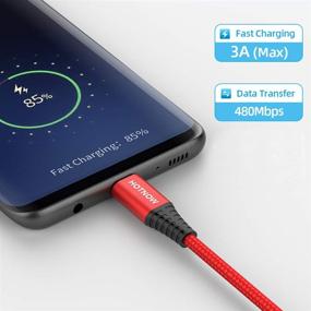 img 3 attached to ⚡️ Fast Charging Micro USB Cable 1ft 3Pack - Short Android Charger Nylon Braided Cord for Samsung Galaxy S7 S6 & More