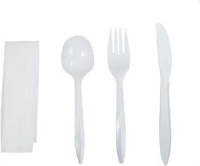 img 4 attached to 🍽️ R Noble 80-Pack Plastic Silverware Set with Individually Wrapped Napkins - Disposable Cutlery Kit for Convenient Use and Hygiene