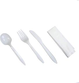 img 2 attached to 🍽️ R Noble 80-Pack Plastic Silverware Set with Individually Wrapped Napkins - Disposable Cutlery Kit for Convenient Use and Hygiene