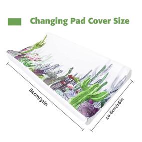 img 1 attached to 🌵 Soft Breathable Fabric Baby Changing Pad Cover - Stretchy Infant Diaper Changing Table Pad Cover - Nursery Changing Pad Sheets for Boys and Girls - Cactus Design