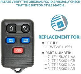 img 1 attached to 🔑 2 PACK Keyless2Go Replacement Car Key Fob for 2003-2007 Lincoln Navigator FCC CWTWB1U551