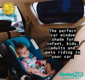 img 1 attached to 🌞 Kinder Fluff Sunshade (4-Pack) - Certified Sunshades Blocking 99.79% UVA & 99.95% UVB - 120 GSM Sun Shades & 15S Static Film - Mom’s Choice Gold Awards Winner - Aircraft, Truck, SUV, Car Window Shade