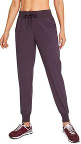 img 4 attached to 🏃 CRZ YOGA Women's Lightweight Joggers Pants with Pockets - Drawstring Workout Running Pants featuring Elastic Waistband