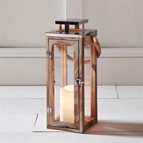 img 3 attached to 🕯️ Lights4fun Large Wooden LED Flameless Candle Lantern: Battery-Operated Elegance