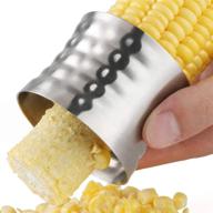 🌽 stainless steel corn cob peeler & stripper tool with non-slip grip - efficient corn remover kitchen tool logo