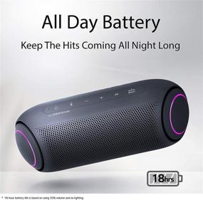 img 1 attached to 🔊 LG Dual Action Bass Portable Wireless Bluetooth Speaker - Black, Meridian Technology, Water-Resistant, 18 Hr Battery Life
