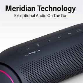 img 2 attached to 🔊 LG Dual Action Bass Portable Wireless Bluetooth Speaker - Black, Meridian Technology, Water-Resistant, 18 Hr Battery Life