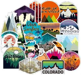 img 4 attached to 🏞️ 100 Pcs Wilderness Nature Stickers Pack - Outdoor Hiking Camping Adventure Travel Stickers, Vinyl Decals for Suitcase, Car Bumper, Helmet, Laptop, Luggage, and Water Bottle