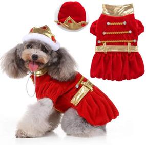 img 4 attached to Coppthinktu Funny Pet Halloween Costume - Dog King Costume with Ruby Crown for Dogs - Perfect for Halloween, Christmas, Birthday Parties, and Photo Props