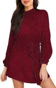 img 3 attached to HAPCOPE Womens Lantern Sleeve Chenille Women's Clothing and Dresses