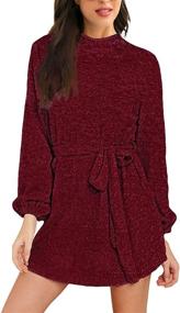 img 1 attached to HAPCOPE Womens Lantern Sleeve Chenille Women's Clothing and Dresses