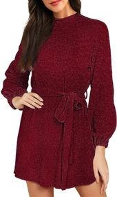 img 2 attached to HAPCOPE Womens Lantern Sleeve Chenille Women's Clothing and Dresses