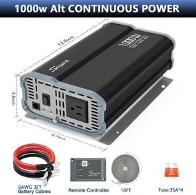 img 3 attached to 💡 Soyond 1000 Watt Pure Sine Wave Power Inverter – 12vdc to 120vac Solar Inverter with Remote Controller (16ft), Dual AC Outlets - Ideal for Tools, Lights, RV, and Home Applications