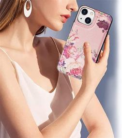 img 3 attached to 🌸 Stylish Crosspace Premium Leather iPhone 13 Pro Max Case - Floral Card Holder Wallet for Women and Girls - Unique Copyright Design - Pink Flower