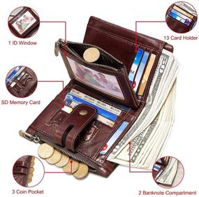 img 2 attached to 🔒 Premium Genuine Leather Wallet: Ultimate Anti-Theft Men's Accessory – Secure Your Valuables with Advanced Blocking Technology