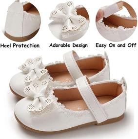 img 1 attached to 👑 Sparkling Wedding Party Princess Mary Jane Ballerina Flats Shoes for Toddler Baby Girls