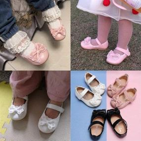 img 3 attached to 👑 Sparkling Wedding Party Princess Mary Jane Ballerina Flats Shoes for Toddler Baby Girls