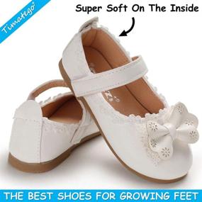 img 2 attached to 👑 Sparkling Wedding Party Princess Mary Jane Ballerina Flats Shoes for Toddler Baby Girls