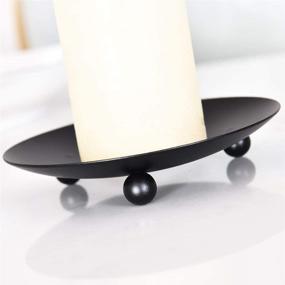 img 3 attached to 🕯️ Stylish Black Iron Plate Candle Holder Set for Weddings & Spa