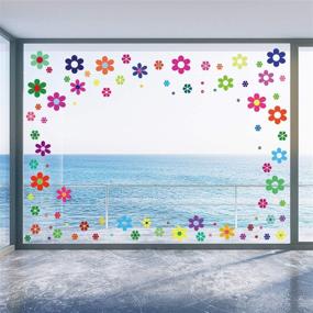 img 2 attached to Colorful Hippie Decals: 96-Piece Car Flowers Stickers for Retro Flower Window Clings, Laptop & Car Decoration