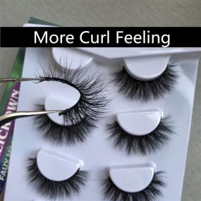 img 1 attached to 👁️ Enhance Your Look with ALICROWN Faux Mink Lashes Pack - 3D Volume, Natural Fluffy Wispies, Cross False Eyelashes