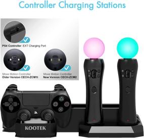 img 2 attached to Kootek Charging Stand with Cooling Fan for Playstation VR Move Motion 🎮 Controllers - Compatible with PS4 Slim/PRO/Regular PS4 Console and DualShock 4 Wireless Controller